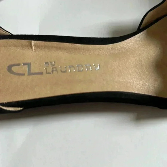 CL by Laundry black flat strap around ankle size 6 1/3 - Picture 2 of 5